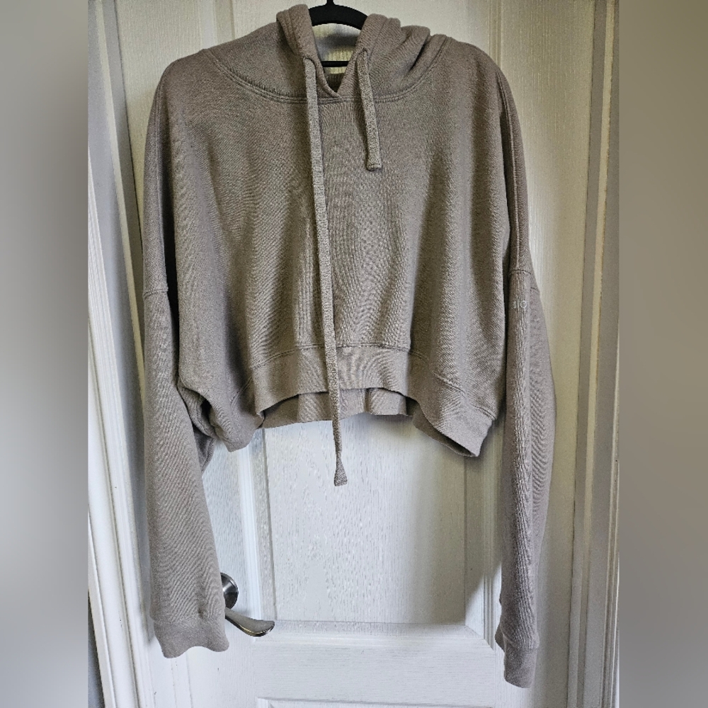 🖤 Alo L Tan Crop Hoodie